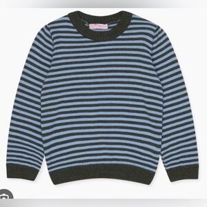 La Coqueta Green Stripe Bromo Merino Boy Sweater, 5Y